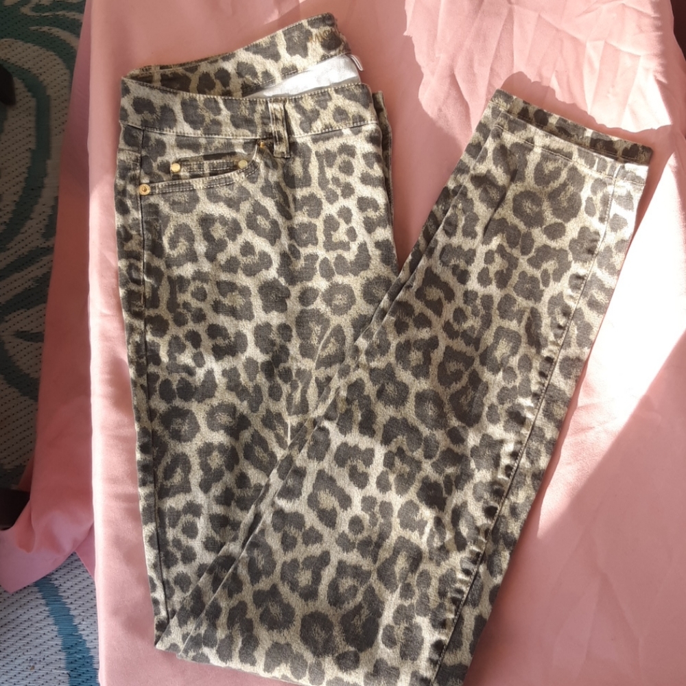 Michael kors lepord print Jean's sz10 womans